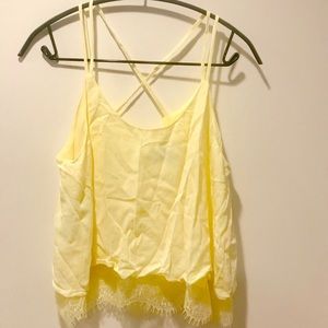 NEW FOREVER 21 💛 YELLOW 💛 LACE TANK M